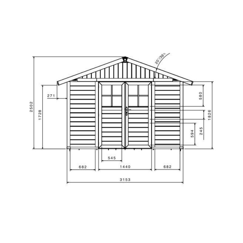 Grosfillex Kunststoff-Gerätehaus DECO 11,2 m² (Dunkelgrau/Weiß) – Bild 2
