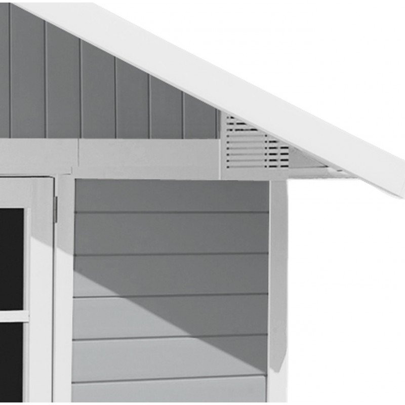 Grosfillex DECO PVC-Gartenhaus 11,2 m² – Wartungsfreies Premium-Gartenhaus 26 mm mit Doppeltür und Fenster – Bild 3
