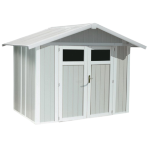 Grosfillex Kunststoff-Gerätehaus UTILITY 4,9 m² (Graublau/Weiß)