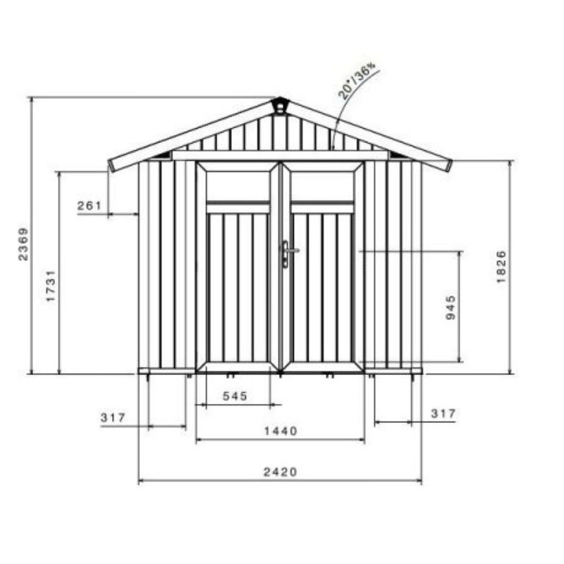 Grosfillex Kunststoff-Gerätehaus UTILITY 4,9 m² (Graublau/Weiß) – Bild 7