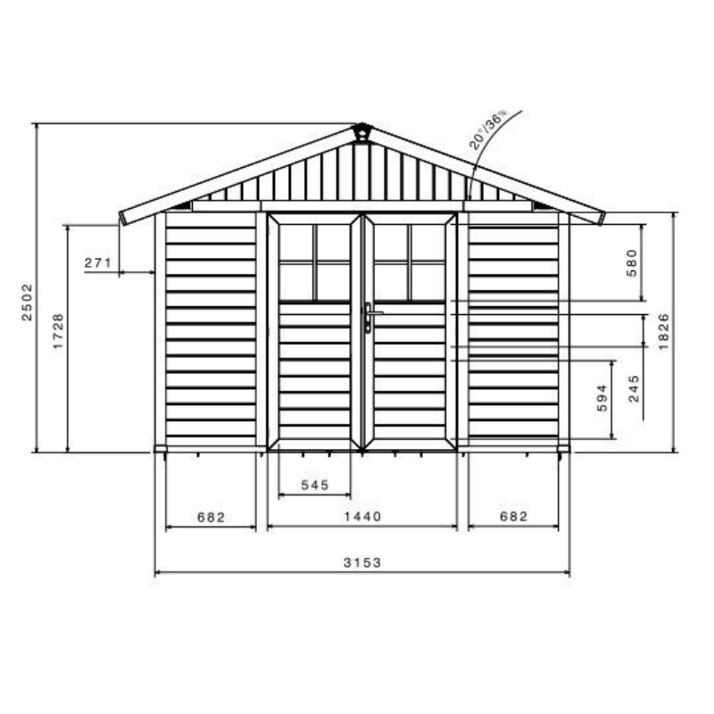 Grosfillex DECO PVC-Gartenhaus 11,2 m² – Wartungsfreies Premium-Gartenhaus 26 mm mit Doppeltür und Fenster – Bild 8
